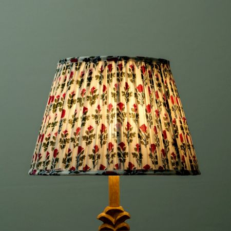 White Pink Block Print Empire Lampshade Large